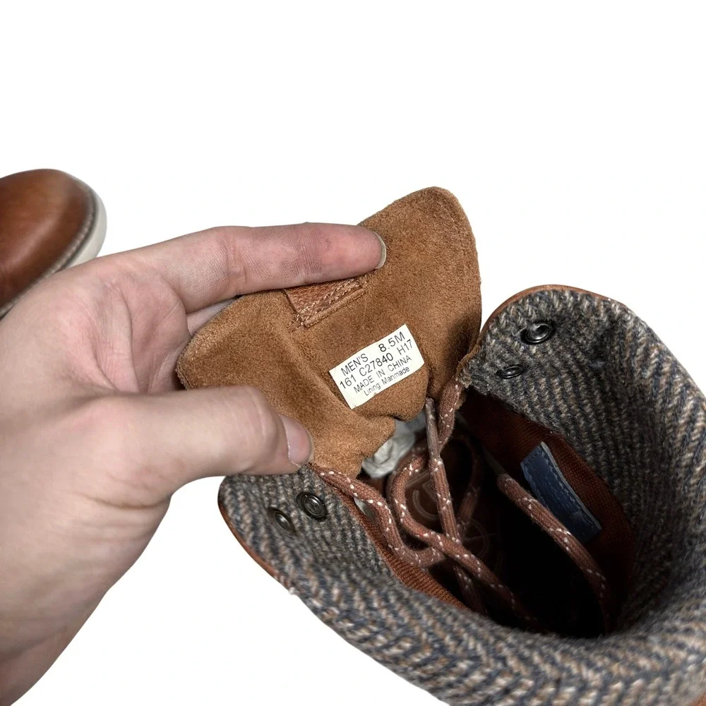 Cole Haan Zerogrand Hiker Boots Mens 8.5 Brown Leather Tweed C27840